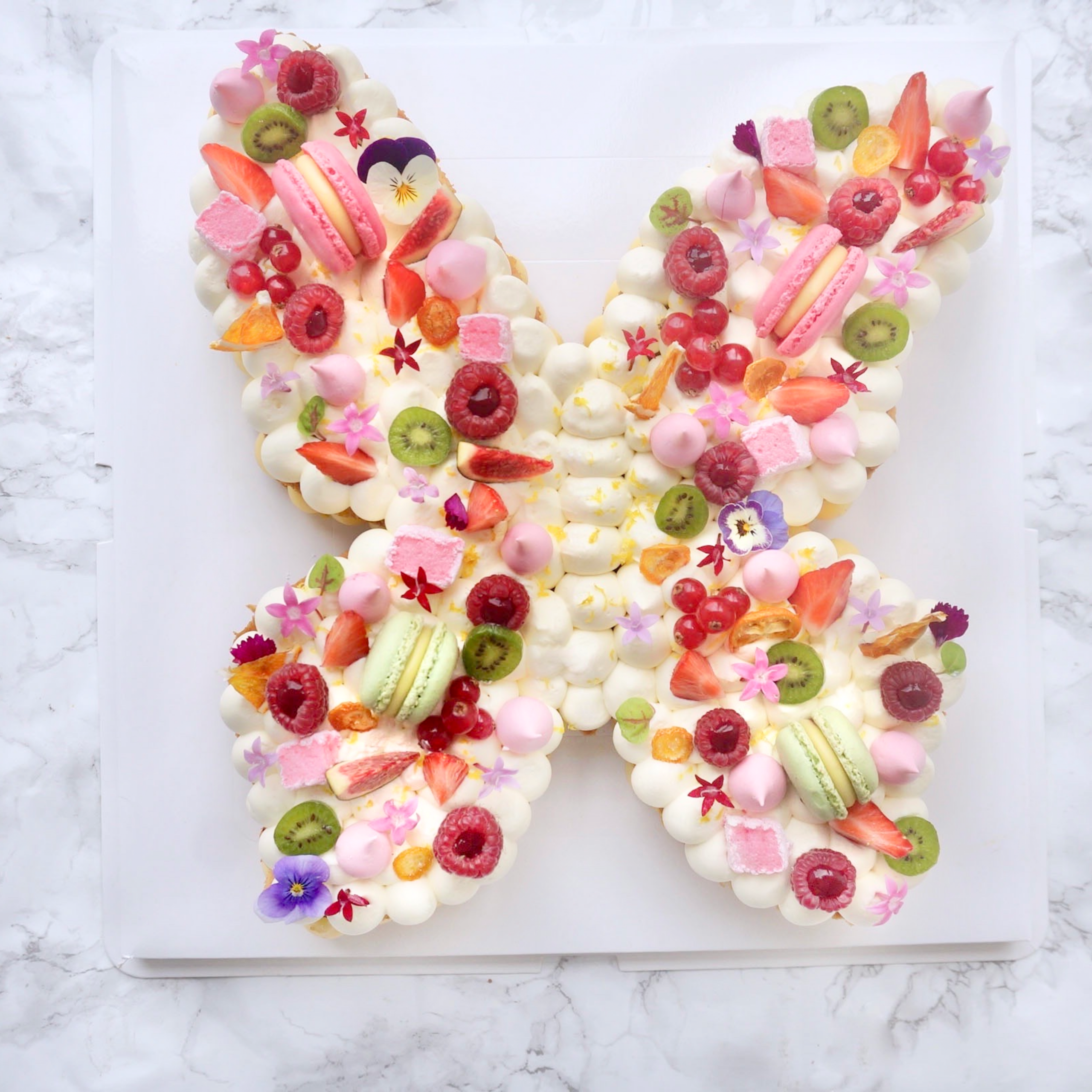 Gateau anniversaire animaux forme papillon